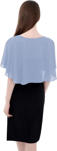 Vista 4 de Capelets de encaje de gasa suave para mujer, chales y envolturas para vestido de noche, boda, capa Bole