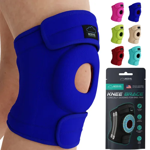 Vista 10 de Modvel ELITE - Rodillera para hombres y mujeres, almohadillas de gel para rótula y estabilizadores laterales para ACL, recuperación de desgarro