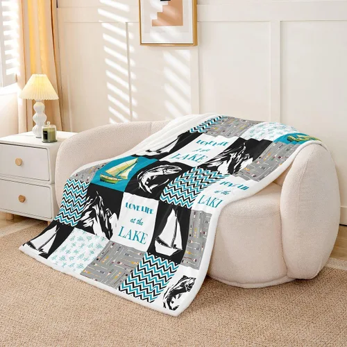 Vista 11 de Erosebridal Manta náutica de ancla, forro polar con brújula oceánica de 40 x 50 pulgadas para niños, niñas, adolescentes, adultos, decoración
