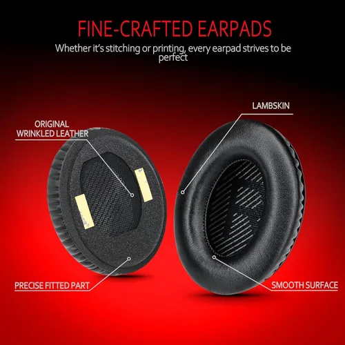 Vista 3 de Krone Kalpasmos - Fundas de repuesto profesional para auriculares Bose, almohadillas de repuesto para QuietComfort 35 Negro