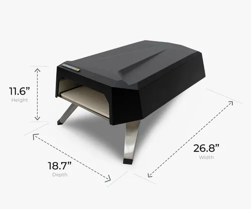 Vista 5 de Permasteel Horno de pizza de gas de 12 pulgadas con tapa, horno de pizza para exteriores, horno de pizza de gas portátil para exteriores