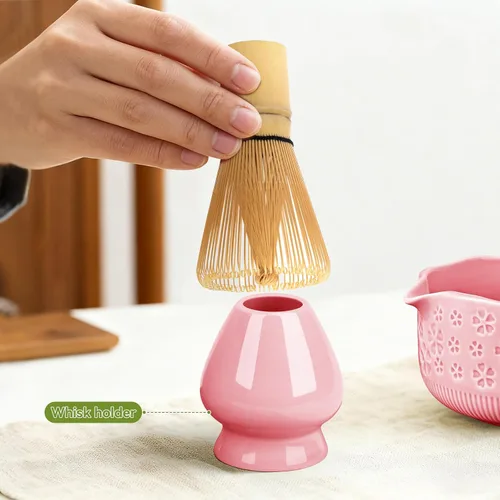 Vista 12 de Juego de batidor de matcha, kit de 7 piezas de fabricación de matcha con cuenco matcha, batidor y soporte de matcha, cuchara de bambú, soporte