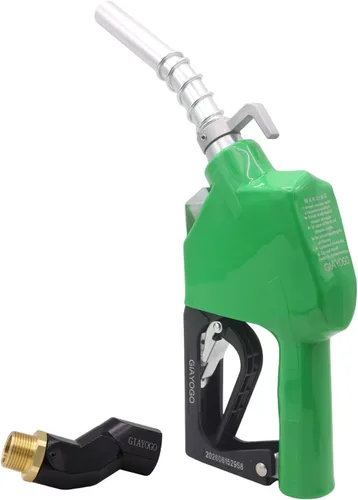 Vista 10 de Boquilla de combustible de 1 pulgada NPT con apagado automático verde para bomba de gasolina, boquilla resistente con manguera de combustible