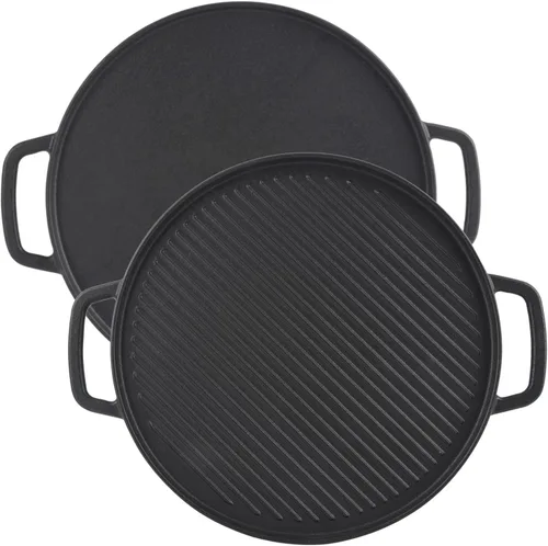 Vista 9 de GasSaf Plancha reversible de hierro fundido, sartén de doble cara perfecta para estufas y parrillas de gas, 10 x 10 pulgadas