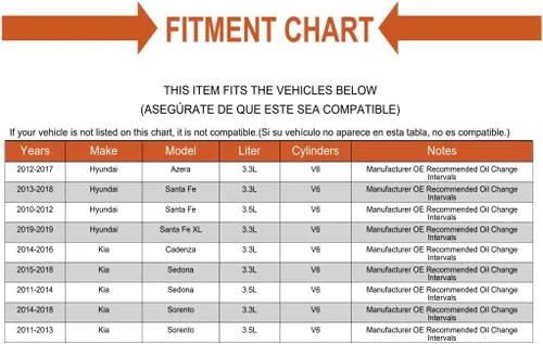 Vista 3 de Juego de 3 filtros de aceite de motor de repuesto para Hyundai Kia V6