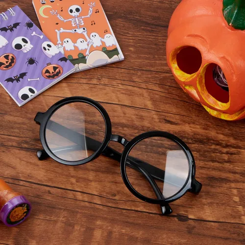 Vista 9 de Spooktacular Creations Gafas de mago, gafas redondas negras de Halloween, anteojos circulares negros para niños y adultos, accesorios de Halloween