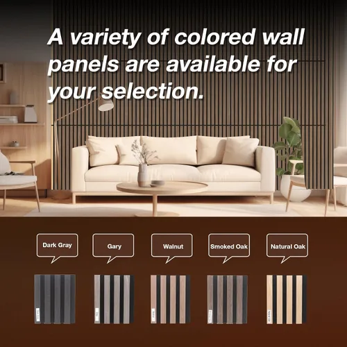 Vista 3 de NeatiEase Paquete de muestras de color de paneles de pared de madera, paneles de pared de listones acústicos para decoración de paredes interiores