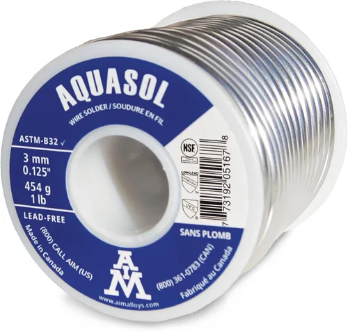 Vista 6 de AIM Soldadura de fontanería sin plomo, con plata, 0.125 pulgadas de diámetro, carrete de 1/4 libra
