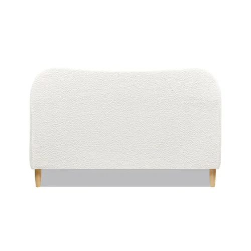 Vista 6 de Jennifer Taylor Home - Cabecero curvo romano de bouclé tapizado, marco de cama de plataforma moderna Boucle blanco marfil
