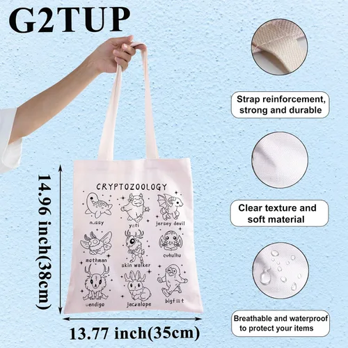 Vista 4 de G2TUP Cryptozoology Tote Bag Cryptids Lover Gift Cryptid Monster Merch