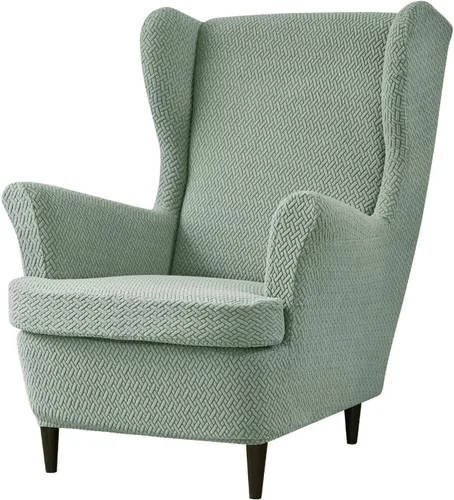 Vista 31 de NILUOH Funda para silla Wingback, 2 piezas, fundas elásticas de elastano para silla con respaldo de ala, funda lavable para sillones con respaldo