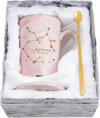 Vista 16 de YHRJWN Regalos de Acuario para Mujeres, Taza de Café de Constelación de Acuario, Regalos de Cumpleaños de Enero y Febrero para Mujeres Amantes