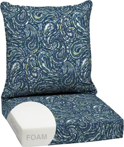 Vista 15 de Arden - Juego de cojines de asiento profundo para exteriores, espuma, 24x24, azulejos Alana