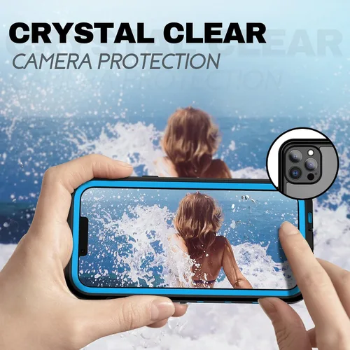 Vista 6 de BEASTEK Funda impermeable para iPhone 13 Pro, serie TRE, a prueba de golpes, a prueba de polvo, IP68, con protector de pantalla integrado, cubierta