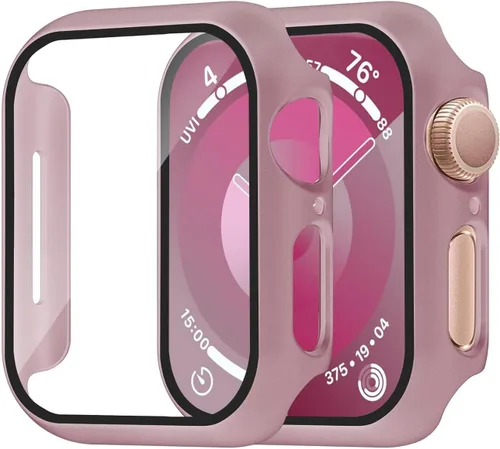 Vista 41 de Smiling Paquete de 2 fundas compatibles con Apple Watch Serie 3/Serie 2 de 1.49 pulgadas, protector de pantalla vidrio templado, carcasa rígida
