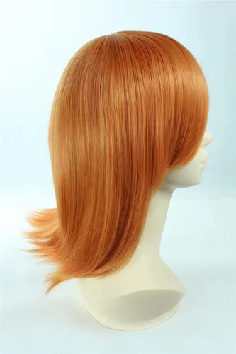 Vista 3 de Pelucas de cosplay corto recto BOB naranja vestir anime show fiesta pelos