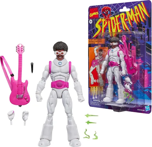 Vista 2 de Serie Marvel Legends Hypno-Hustler, Figura de acción coleccionable de Spider-Man de cómics retro con tarjeta trasera de escala 6 pulgadas