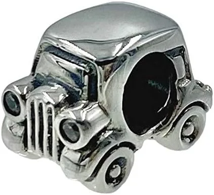 Vista 2 de BOLENVI Jeep Car Truck 925 Sterling Silver Charm Bead para Pandora y pulseras de encanto similares o collares, Plata esterlina, No es una piedra