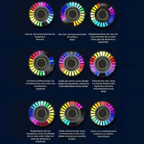 Vista 7 de Luces interiores para automóvil, 2 lámparas magnéticas de ritmo RGB, 32 bits que cambian de color, control de aplicación, luz de ritmo LED de música