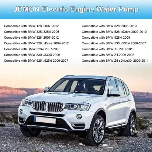 Vista 2 de JDMON Compatible con bomba de agua de motor eléctrico BMW Z4 X3 X5 325i 325xi 328i 328xi 525i 525xi 528i 528xi reemplazar 11517586925 702851208