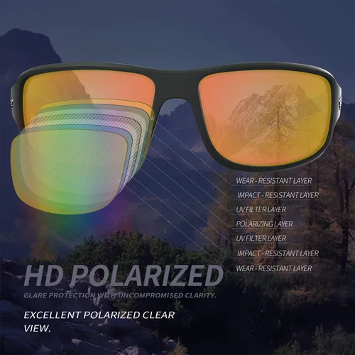 Vista 2 de TOREGE Gafas de sol polarizadas deportivas para hombres y mujeres montura EMS-TR90 para ciclismo correr conducir pescar senderismo TR31