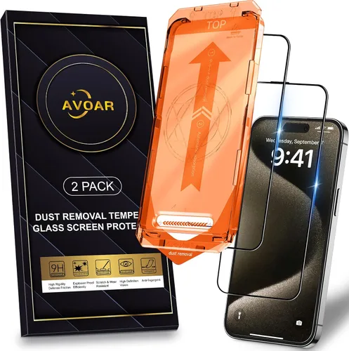 Vista 27 de Paquete de 2 protectores de pantalla de privacidad para iPhone 13 Pro Max /14 Plus [kit de alineación automática] vidrio templado, protección