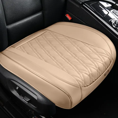 Vista 15 de TIEHESYT 2 fundas de piel de napa para automóviles, funda de asiento delantero inferior para automóvil, cojín de asiento sin respaldo