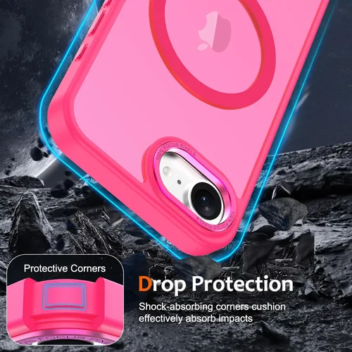 Vista 1085 de Anuck - Funda magnética para iPhone 11 compatible con MagSafe, carcasa trasera mate translúcida dura, borde de TPU, delgada, resistente a impactos