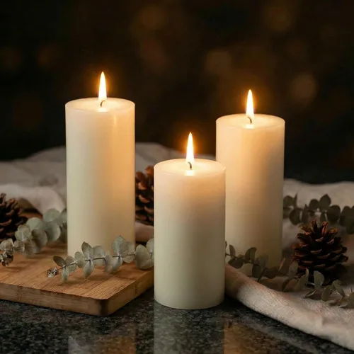 Vista 19 de Richland® Juego de 20 velas de pilar de 2 x 3 pulgadas, color marfil sin perfume