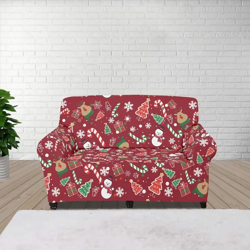 Vista 60 de Boatee Fundas de sofá de 1 pieza con diseño de copo de nieve azul, fundas elásticas para sofá, 1 cojín, protección de muebles, decoración para sala