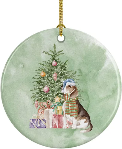 Vista 55 de Caroline's Treasures Bulldog, Bulldog inglés #2 y árbol de cerámica adorno colgante para árbol de Navidad, decoración colgante para el hogar