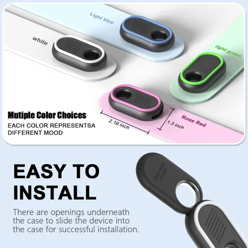 Vista 6 de Paquete de 4 fundas compatibles con Samsung Galaxy SmartTag2, resistentes fundas de silicona suave antideslizante para Galaxy Smart Tag 2