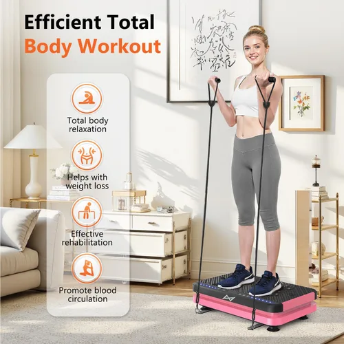 Vista 5 de AXV Vibration Plate Exercise Machine Fitness Platform Body Vibrating Board ARK.ROSA