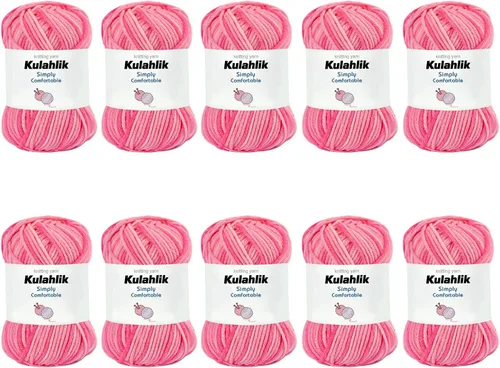 Vista 127 de 50g (1x50g) Hilo Acrílico para Crochet y Tejido, Hilo Degradado Colorido, 1 Rollo de Madejas, Hilo Acrílico Multicolor, Perfecto para Proyectos