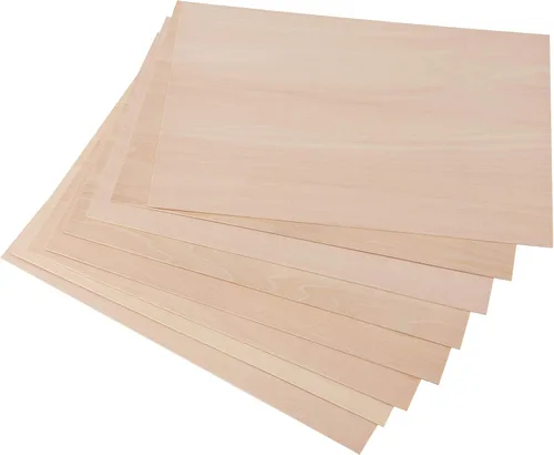 Vista 4 de HAKZEON Paquete de 10 hojas de tilo de 12 x 8 x 1/16 pulgadas, hojas de madera contrachapada sin terminar, 0.059 pulgadas delgadas de tilo natural