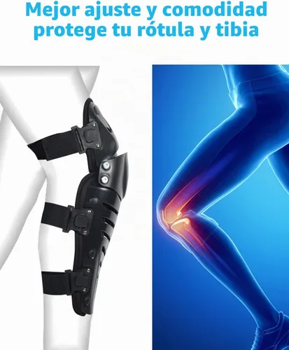 Vista 3 de Protectores de rodilla y espinilla para motocicleta, protección de pierna larga a prueba de choques, protección de rodilla para motocicleta doblable