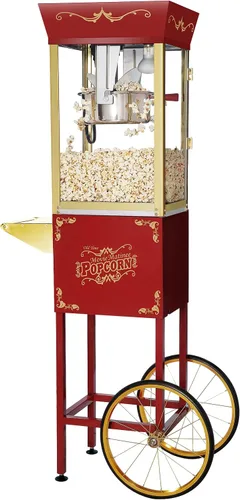 Vista 11 de Máquina y carrito de palomitas de maíz Matinee - Máquina de palomitas de maíz de 3 galones, hervidor de 8 onzas, calentador y 5 paquetes de granos