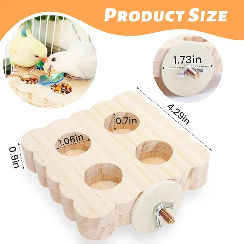 Vista 5 de Mygeromon Juguetes de forrajeo para pájaros, accesorios de madera