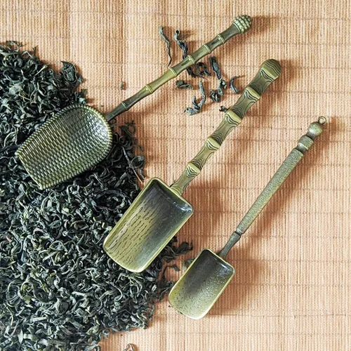 Vista 5 de Cucharas de té vintage con mango largo para té suelto, café, hierbas, juego de 3