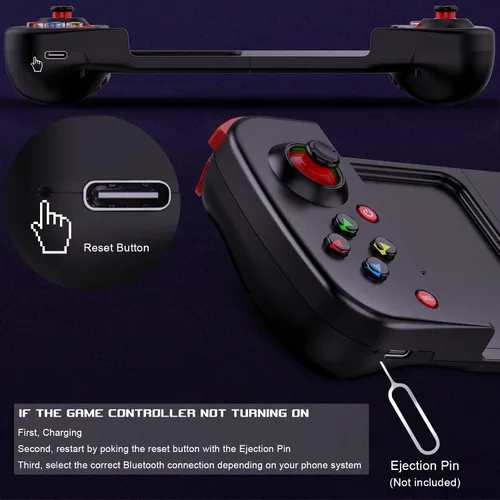 Vista 8 de Megadream Controlador de juego móvil Gamepad para iPhone iOS Android PC funciona con iPhone 161514131211, iPad, Samsung Galaxy, TCL, tableta, Call