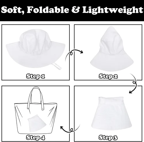 Vista 6 de Sarfel Sombrero de verano para bebé, sombrero de verano para bebé, protección solar UPF 50+, sombrero de cubo para bebé niña ajustable
