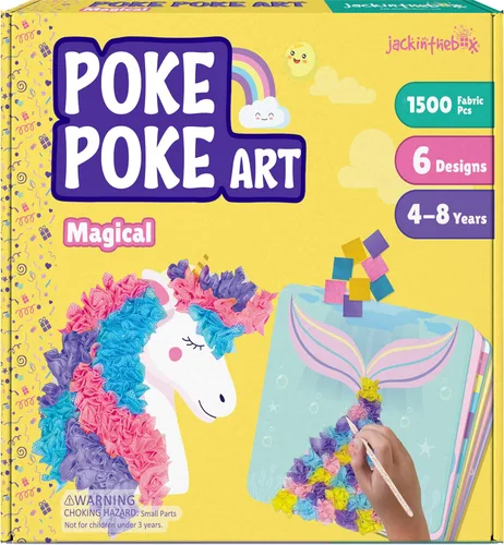 Vista 15 de jackinthebox Poke Poke Art - Temas de animales, arte y manualidades de tela sin desorden, kits de prensado de flores, regalo para niños, regalos