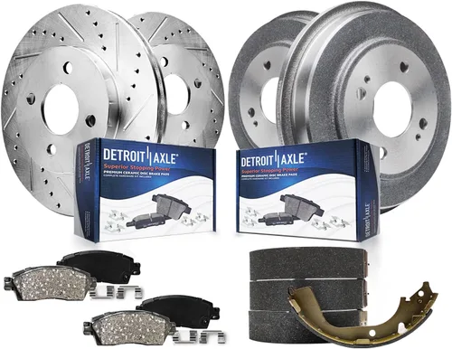 Vista 34 de Detroit Axle - Kit de frenos delanteros para Toyota 2007-2016 Tundra, 2008-2016 Sequoia, Pastillas de freno cerámicos para pinza de freno de disco