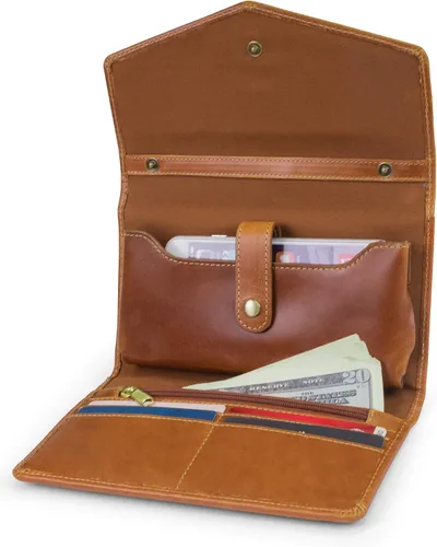 Vista 2 de Timberland Cartera de cuero RFID para mujer con correa cruzada desmontable