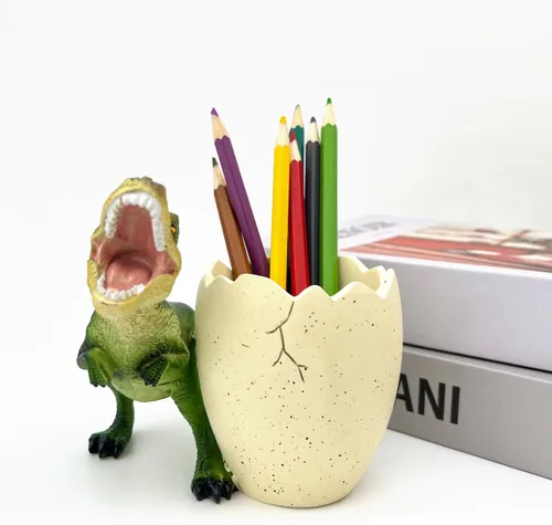 Vista 7 de FlidRunest Soportes para Cepillo de Dientes de Dinosaurio para Niños para Baños - Lindo Soporte para Cepillo de Dientes Dino - Fácil de Limpiar Verde