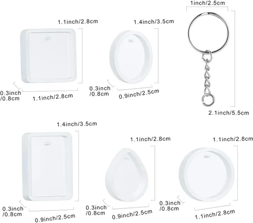 Vista 2 de Moldes de resina de silicona, 20 moldes de silicona para moldes de resina para fundición de joyas con anillos de llavero para manualidades de joyería