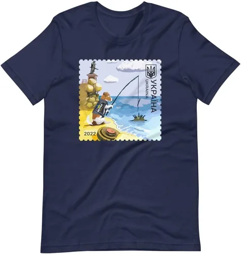 Vista 2 de Ukrposhta - Camiseta unisex con diseño de perro patrón de Ucrania