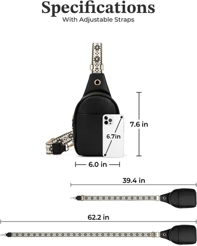 Vista 6 de CHOLISS Small Sling Bag for Women Leather Crossbody Fanny Packs Chest Bag for Women