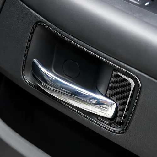Vista 8 de Adhesivos para manija de puerta interior de coche para 2008 2009 2010 2011 2012 2013 2014 Dodge Challenger accesorios de fibra de carbono pegatinas