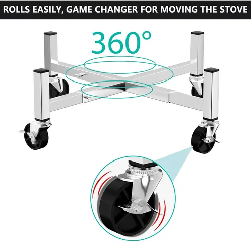 Vista 7 de Hisencn 15-27'' Fire Pit Rolling Stand for Solo Stove and Other fire fit